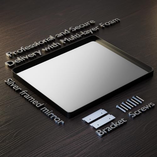 Yamazakura Black Matte Bathroom Mirror 20x16 Inch