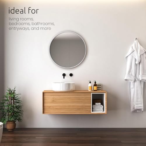 Kiera Grace Round Mirror 21 White