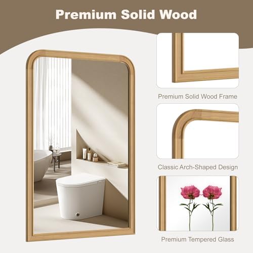 HOMECOOKIN 24x36 Wood Framed Wall Mirror