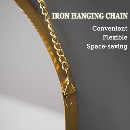 Hanging Vanity Mirror with Storage 305cm HD Metal Frame