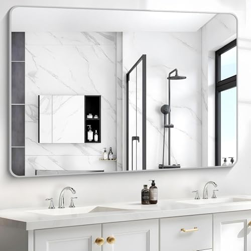 CIVENO 36x48 Inch Silver Wall Mirror with Rounded Corners