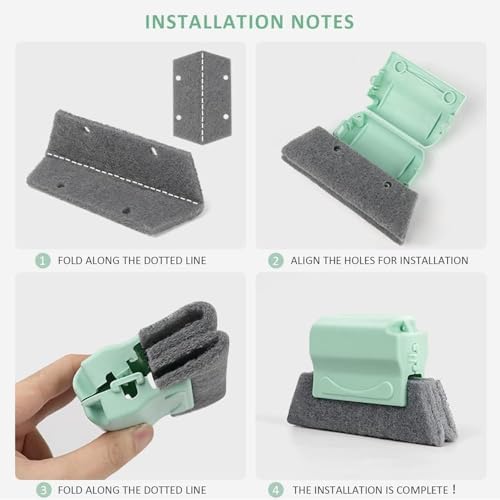 Magic Window Track Cleaner Tool Set 3pcs Green