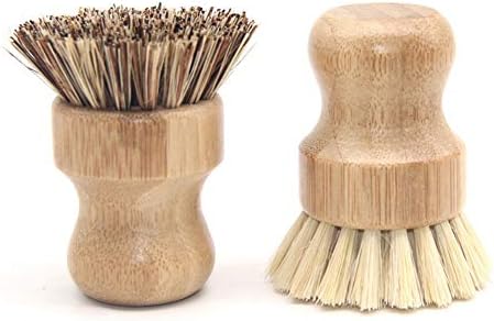 Shineweb Bamboo Wooden Round Cleaning Brush
