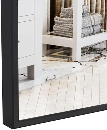 ANYHI Wall Mirror 20x16 Black Aluminum Frame Mirror