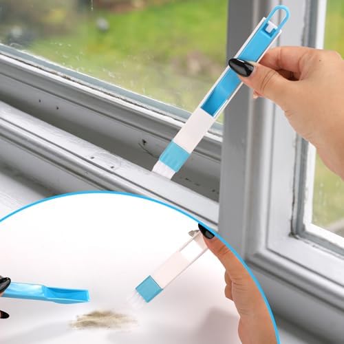 Gap Cleaning Brush Set 2pcs Window Track Brush with Dustpan