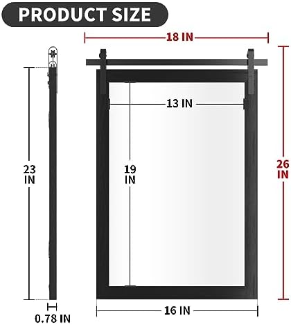 PAIHOME Black Farmhouse Mirror Wall Mount