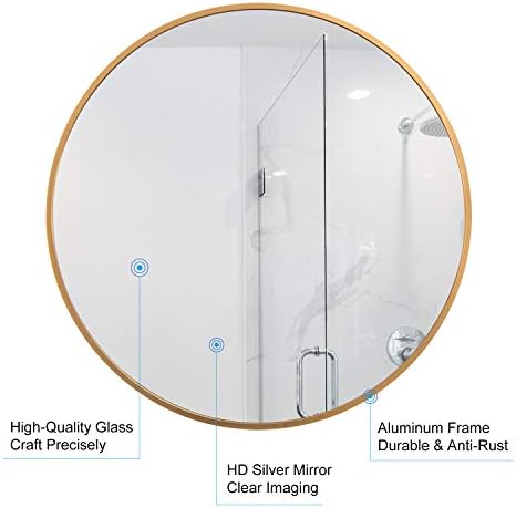 28 Gold Mirror Round for Wall Decor
