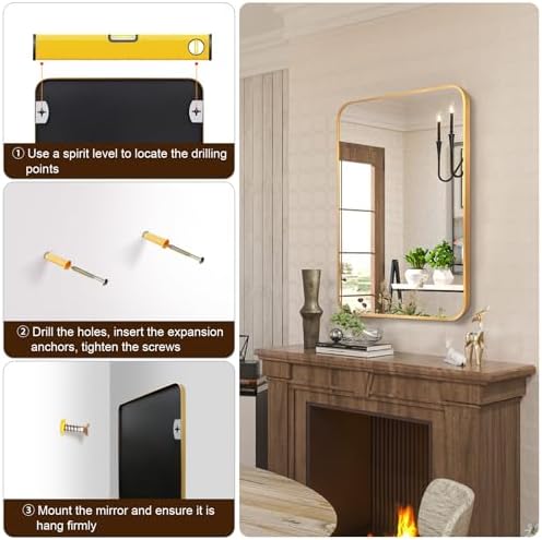 SILD Gold Rectangle Wall Mirror 30 x 40 inch