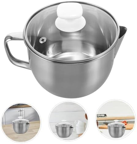 Alipis 304 Stainless Steel Oil Separator Pot with Glass Lid