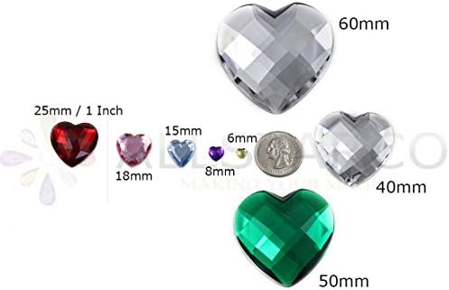 Allstarco 60mm Blue Sapphire Heart Rhinestone 1PC