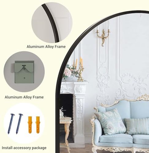GAOMON Modern Black Arched Wall Mirror