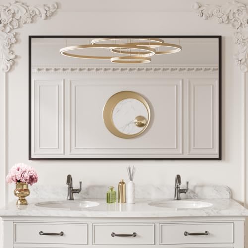 LOAAO 40x30 Black Rectangle Wall Mirror 1