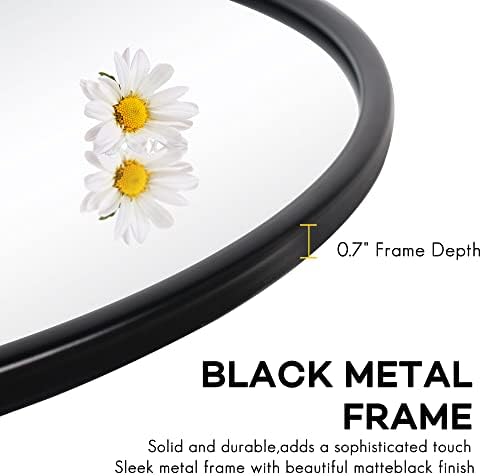 Black Round Mirror 30 Inch for Wall