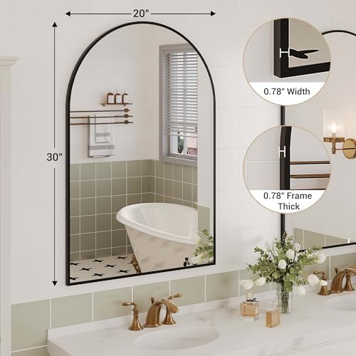 GAOMON 2030 Arch Wall Mirror with Black Frame