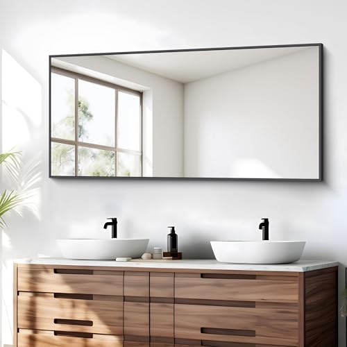 BONEWEI 24x48 Inch Black Wall Mirror