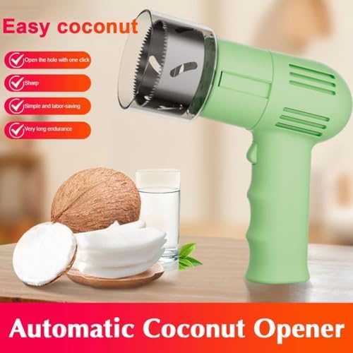 Automatic Coconut Opener with Protective Cover and Stainless Steel Blade
