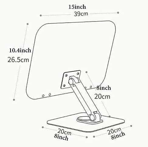 Adjustable Book Stand with 360 Rotating Base and Page Clips