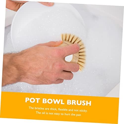 Bamboo Dish Brush Ring for Cleaning Fruits Vegetables and Kitchen Use