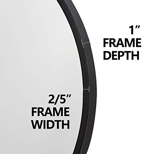 18 Inch Round Wall Mirror with Black Rubber Frame