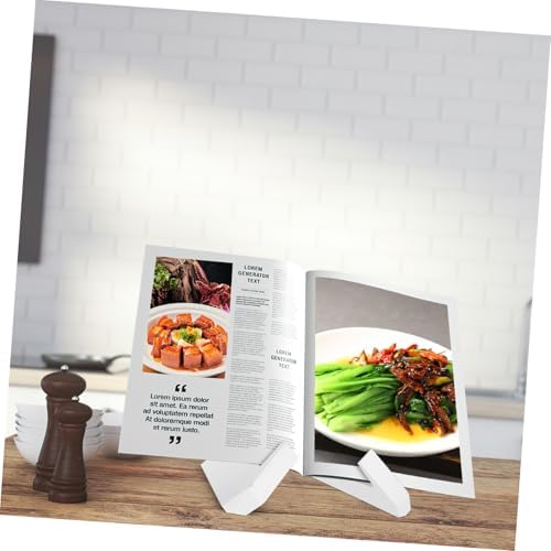 HAPINARY X Shaped Cookbook Stand Pine Wood White