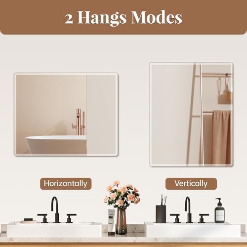 20x28in Frameless Wall Mirror for Bathroom