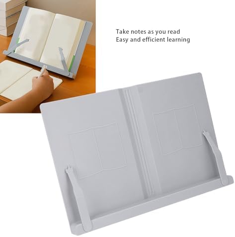 Adjustable Book Stand with Elastic Clips for Reading