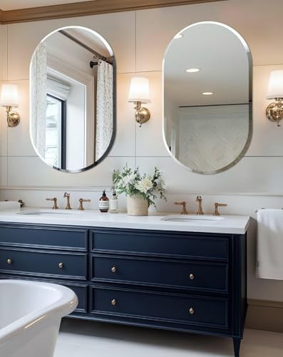 Artloge Frameless Oval Wall Mirror 40x20 Inch 1