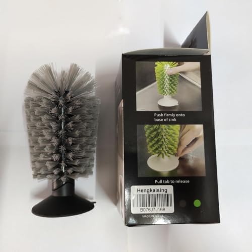 Hengkainsing Glass Brush with Suction Cup for Kitchen Cleaning