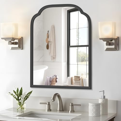 Ferytange 18x24 Inch Black Wall Mirror with Metal Frame 1