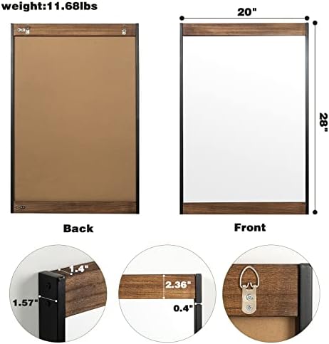 Blue Page Rustic Wall Mirror 20x28 Inch