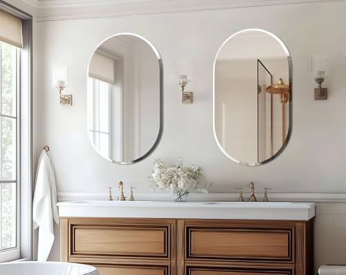 Artloge Frameless Oval Wall Mirror 40x20 Inch 1