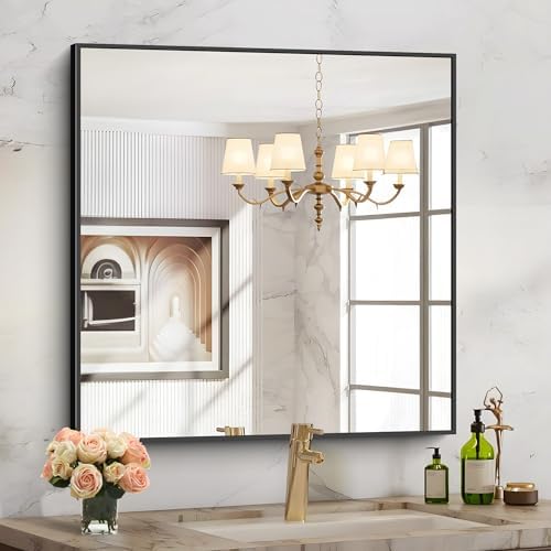 COFENY 30x30 Inch Wall Mirror with Metal Frame