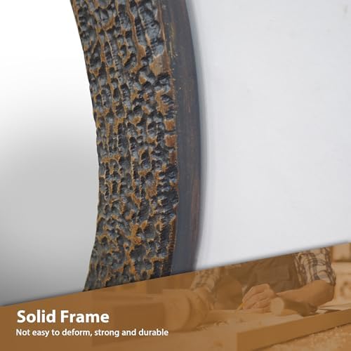 COVLON Round Wall Mirror 2375 x2375 Inch Wood Frame