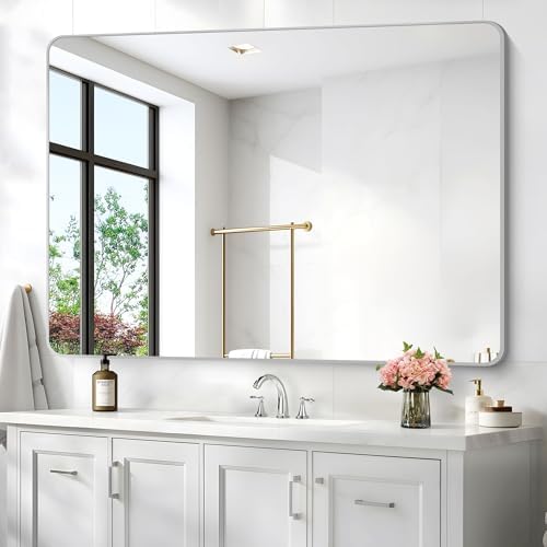 CIVENO 36x48 Inch Silver Wall Mirror with Rounded Corners