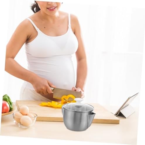 Alipis 304 Stainless Steel Oil Separator Pot with Glass Lid