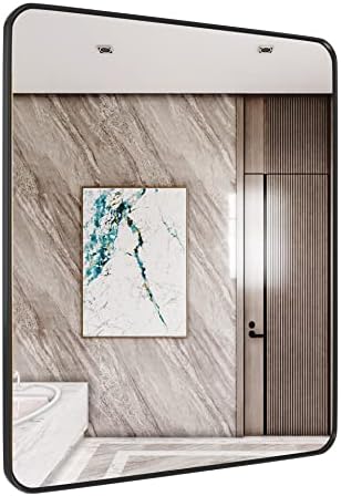 SNUGACE Black Metal Framed Mirror 20 x 28