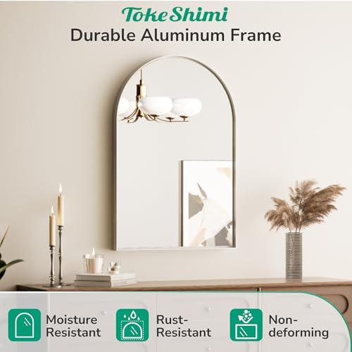 TokeShimi 20x30 Arched Wall Mirror with Tempered Glass