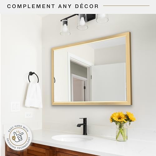 MCS 265x385 Gold Rectangle Wall Mirror 1