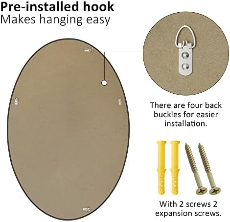 KOHROS 20x28 Oval Frameless Wall Mirror
