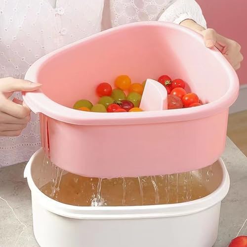 Fruit Washer Spinner Bowl with Brush and Drain Basket 1