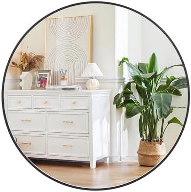 GAOMON 32 Inch Round Black Wall Mirror