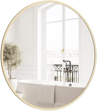 HOMECOOKIN 20 Inch Gold Circle Wall Mirror