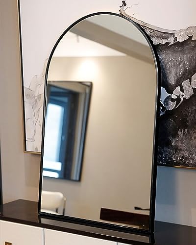 DYNWELL 20x30 Inch Black Frame Wall Mirror