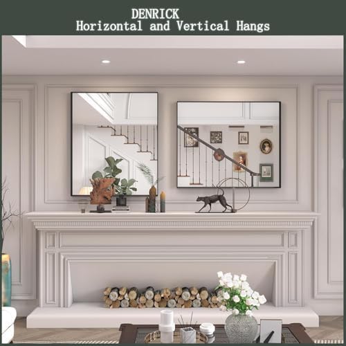 DENRICK 16x20 Inch Matte Black Frame Mirror
