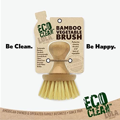 Lola Eco Clean Vegetable Brush with Bamboo Knob 6 Pack