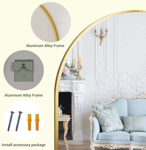 GAOMON 20x30 Arched Bathroom Mirror with Gold Frame 1