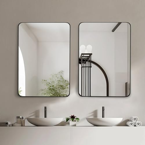 CULER 20x30 Inch Black Frosted Wall Mirror 1