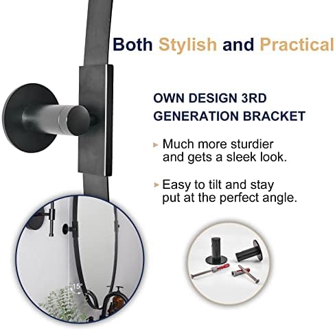 Andy Star Pivot Mirror - Black Oval Wall Mount