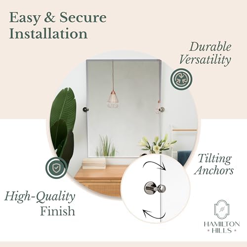 Hamilton Hills Frameless Pivot Mirror 30x40 Inch