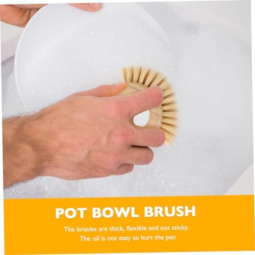 Anneome Natural Bamboo Cleaning Brush for Kitchen Use